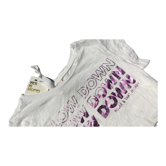 CKS Girls size 6 Slow Down Relax & Take it Easy Purple/White Tshirt - Picture 2 of 7